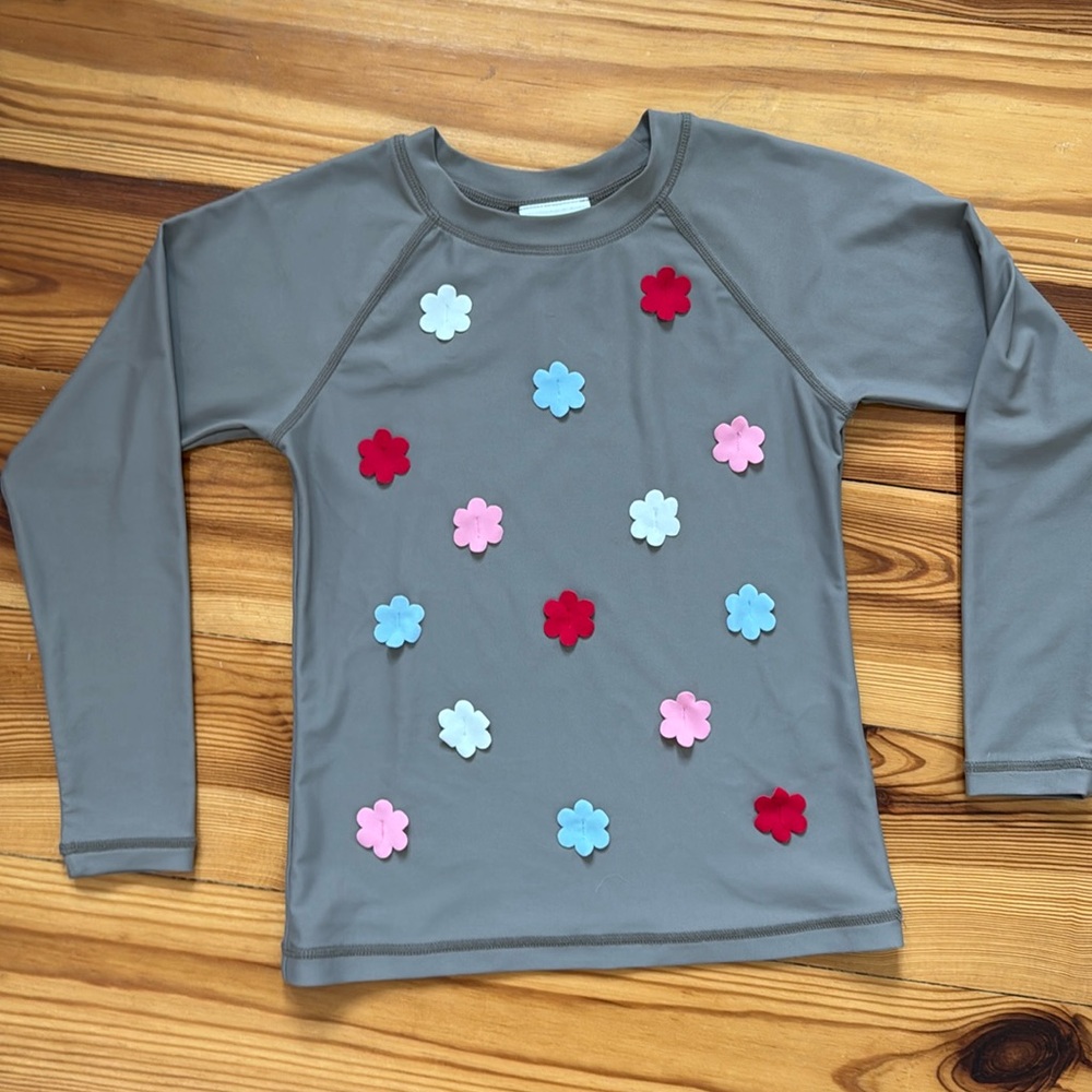 EUC Hanna Andersson Kids size 6/7 Swim Floral Rash Guard